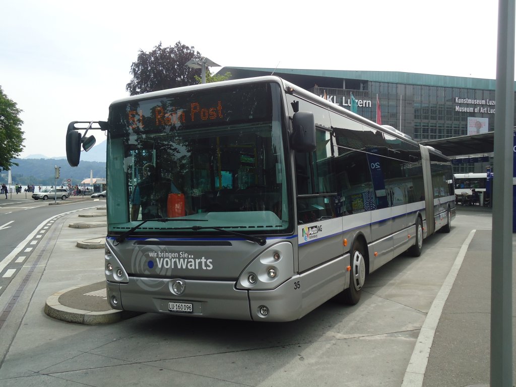 AAGR Rothenburg - Nr. 35/LU 160'096 - Irisbus am 27. Mai 2012 beim Bahnhof Luzern