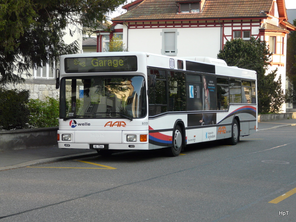 AAR - MAN Nr.144  AG 7544 auf Reserve beim Bahnhof in Aarau am 17.04.2011