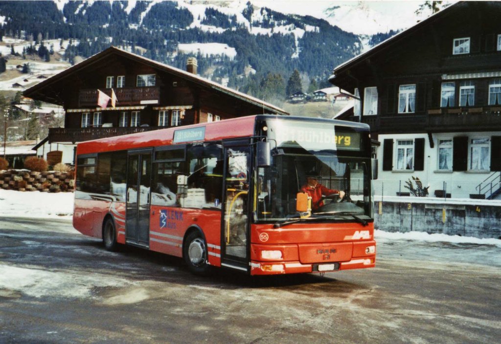 AFA Adelboden (LenkBus) Nr. 55/BE 611'055 MAN am 24. Januar 2010 Lenk, Bahnhof