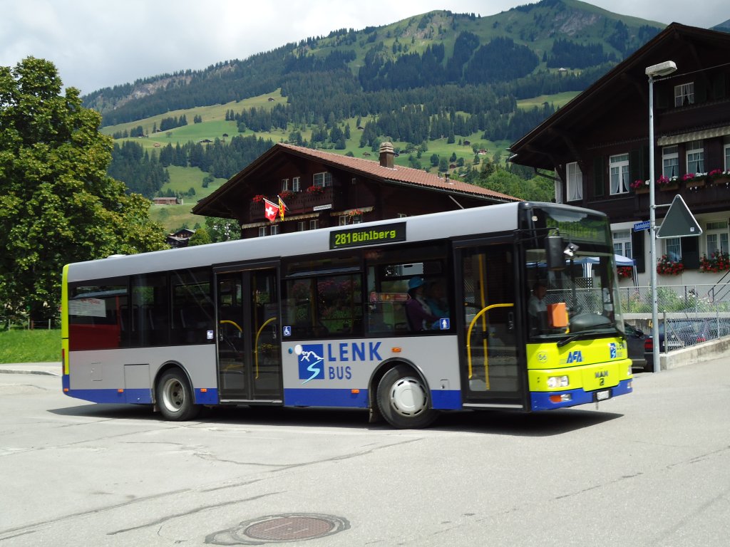 AFA Adelboden (LenkBus) Nr. 56/BE 611'030 MAN am 25. Juli 2010 Lenk, Bahnhof