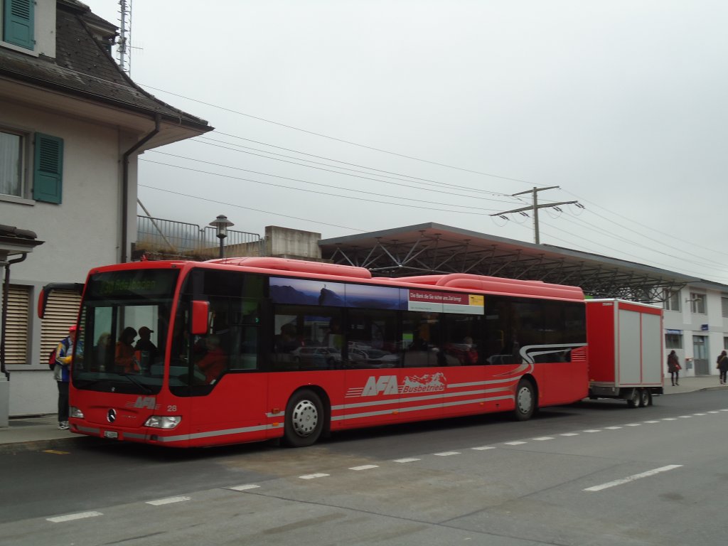 AFA Adelboden Nr. 28/BE 43'089 Mercedes Citaro am 11. Oktober 2010 Frutigen, Bahnhof