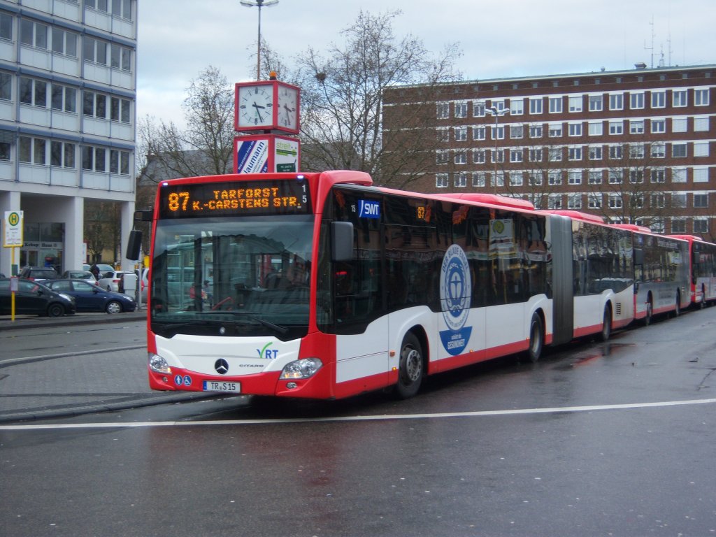 Am 07.01.2012 war ein Citaro der zweiten Generation in Trier auf der Linie 87 unterwegs. Das Bild entstand am Hauptbahnhof.