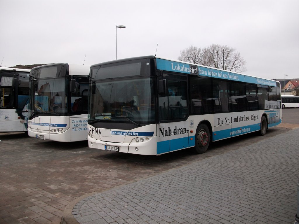 Am 21.Januar 2011 am Busbahnhof in Bergen/Rgen.