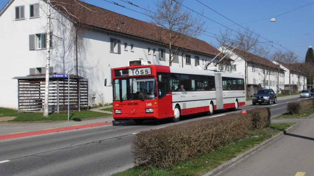 Am 23.3.2012 kurz vor dem Römertor Mercedes-Benz Nr. 149 noch immer in voller Fahrt.
