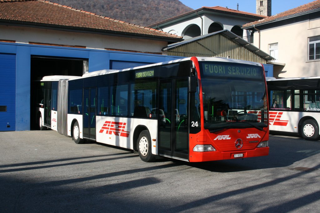 ARL, Tesserete, Nr. 24 (TI 97'024, MB Citaro G, 2001 (09) ex TPL Lugano) am 25.11.2009 in Tesserete. 