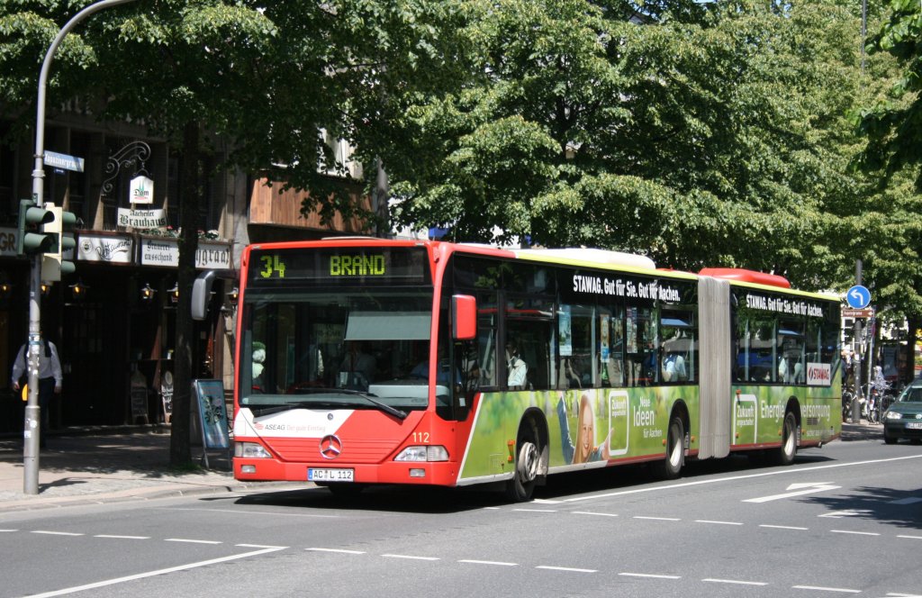 ASEAG 112 (AC L 112) macht Werbung ft Stawag.
Aachen Theaterplatz, 4.6.2010.