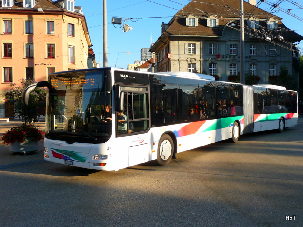 asm - MAN Lion`s City Nr.47  BE 703520 unterwegs auf der Linie 72 in der Stadt Biel  am 03.09.2010