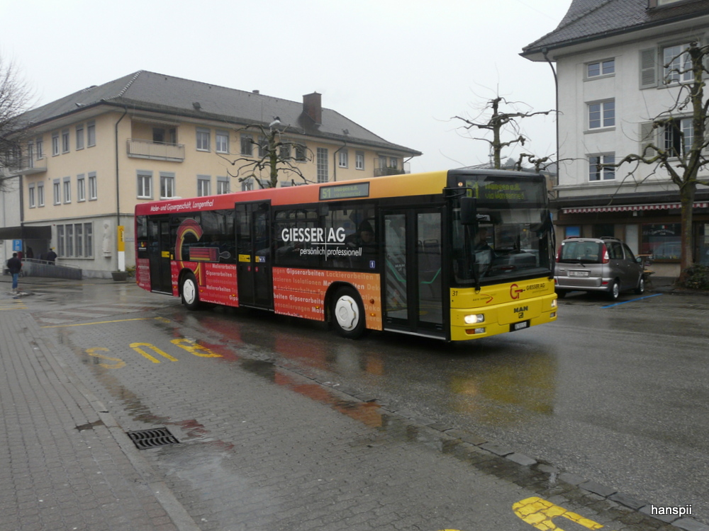 asm Oberaargau - MAN  Nr.31  BE  503313 unterwegs auf der Linie 51 in Herzogenbuchsee am 28.03.2013