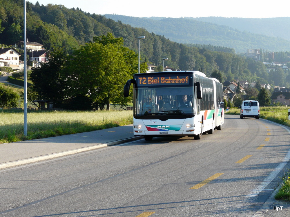 asm Seeland - MAN Lion`s City  Nr.46  BE 703519 unterwegs zwischen Safnern und Orpund am 15.07.2011