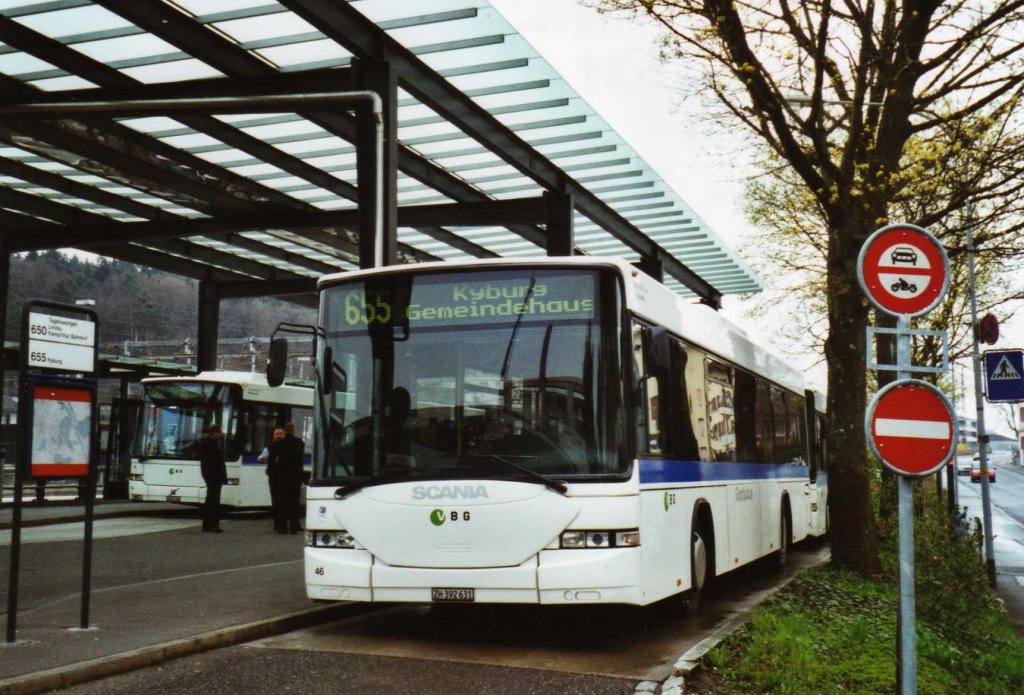 ATE Bus, Effretikon Nr. 46/ZH 392'631 Scania/Hess am 14. April 2010 Effretikon, Bahnhof