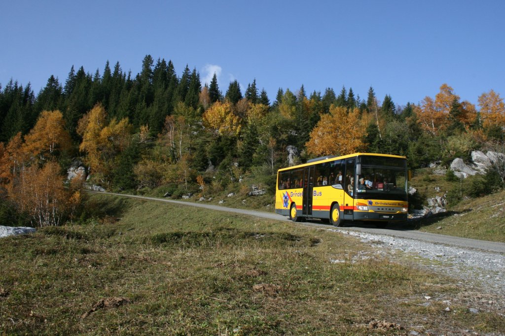 Auch die modernen Hochflurfahrzeuge wie dieser Setra 412UL kommen nur noch als Beiwagen zum Einsatz. Aufnahme am 9.10.2010 bei der Abzweigung Glecksteinhtte. 