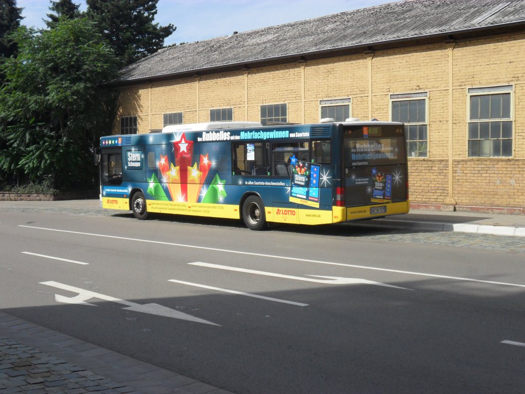 Auf diesem Foto ist ein MAN Bus von Saarbahn und Bus zu sehen. Das Bild habe ich im August 2011 in Saarbrcken-Brebach aufgenommen.