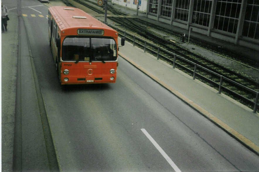 Aus dem Archiv: AAGG Gossau Nr. 9/SG 7360 Mercedes O 305 am 8. Oktober 1996 Herisau, Bahnhof