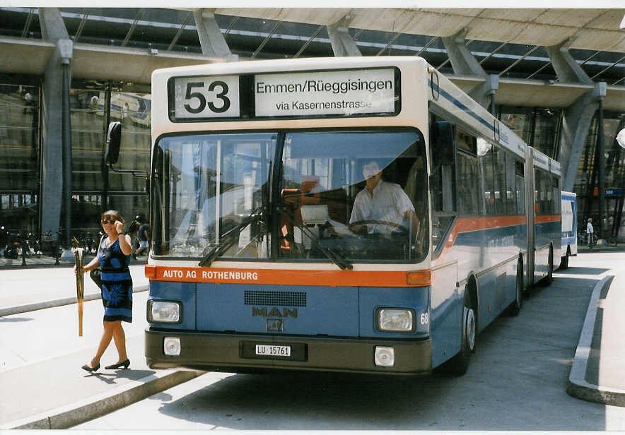 Aus dem Archiv: AAGR Rothenburg Nr. 68/LU 15'761 MAN am 20. Juli 1998 Luzern, Bahnhof