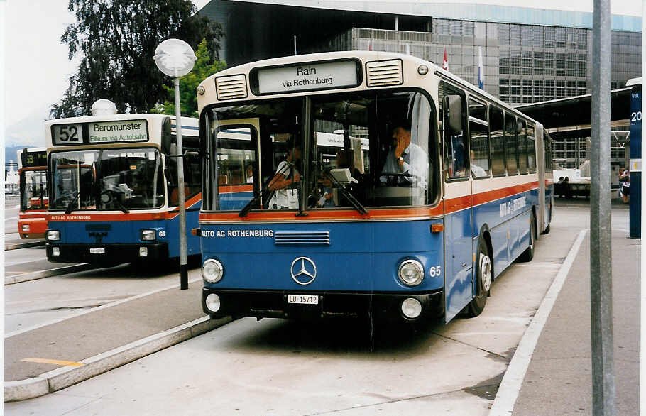 Aus dem Archiv: AAGR Rothenburg Nr. 65/LU 15'712 Mercedes O 305G am 13. Juli 1999 Luzern, Bahnhof