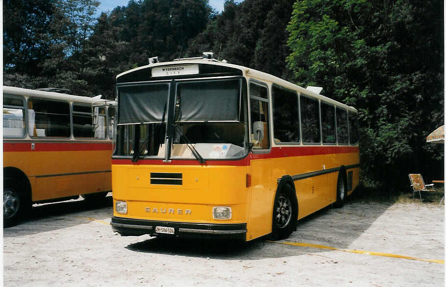 Aus dem Archiv: Baumann, Horgenberg - ZH 586'524 - Saurer/Tüscher RH (ex P 24'226) am 15. August 1998 in Schwarzwasserbrücke, Wohnbus-Treffen