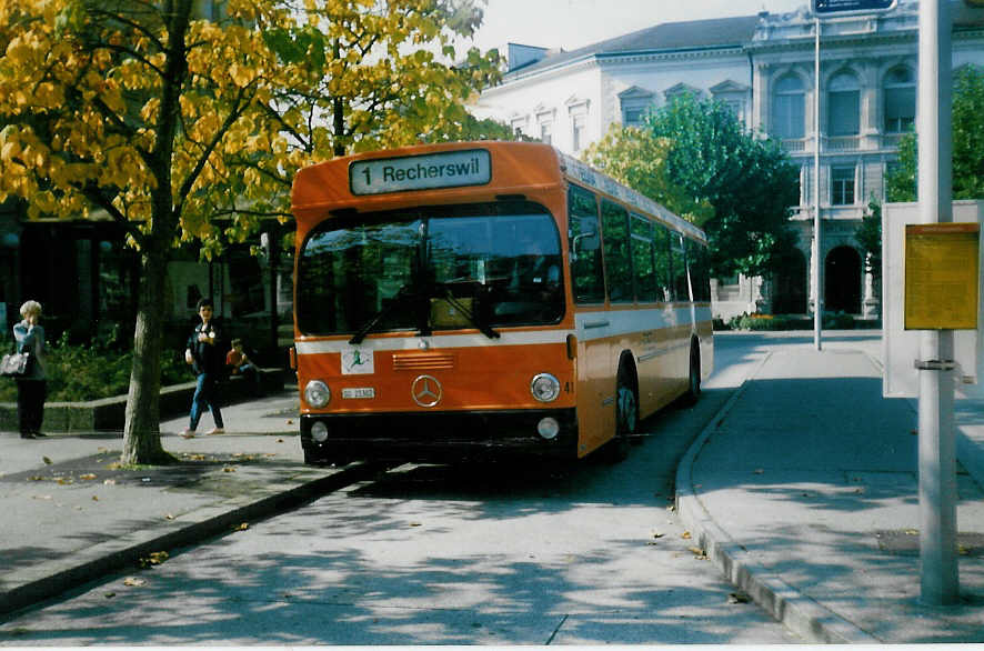 Aus dem Archiv: BSU Solothurn Nr. 41/SO 21'302 Mercedes/Hess O 305 am 6. Oktober 1997 Solothurn, Amthausplatz