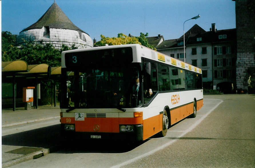 Aus dem Archiv: BSU Solothurn Nr. 59/SO 21'973 Mercedes O 405N am 6. Oktober 1997 Solothurn, Amthausplatz
