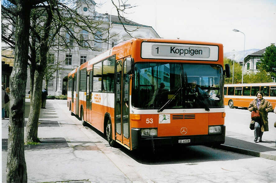 Aus dem Archiv: BSU Solothurn Nr. 53/SO 61'538 Mercedes/Hess O 405G am 20. April 1998 Solothurn, Amthausplatz