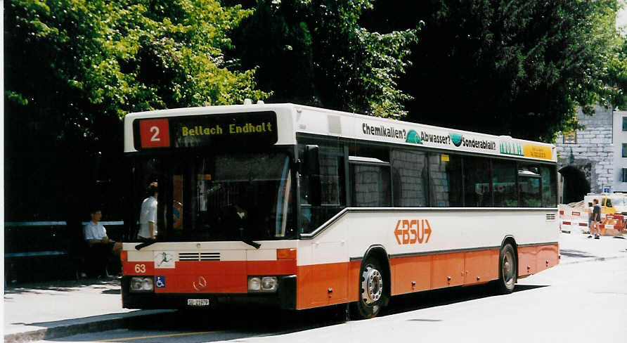 Aus dem Archiv: BSU Solothurn Nr. 63/SO 21'979 Mercedes O 405N am 5. Juli 1999 Solothurn, Amthausplatz