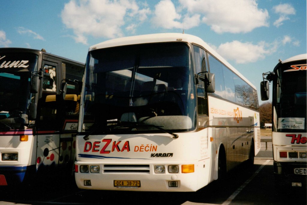 Aus dem Archiv: Karosa moderner Reisehochdecker  Dezka , tschechischer Bushersteller, Mrz 1996 Dresden