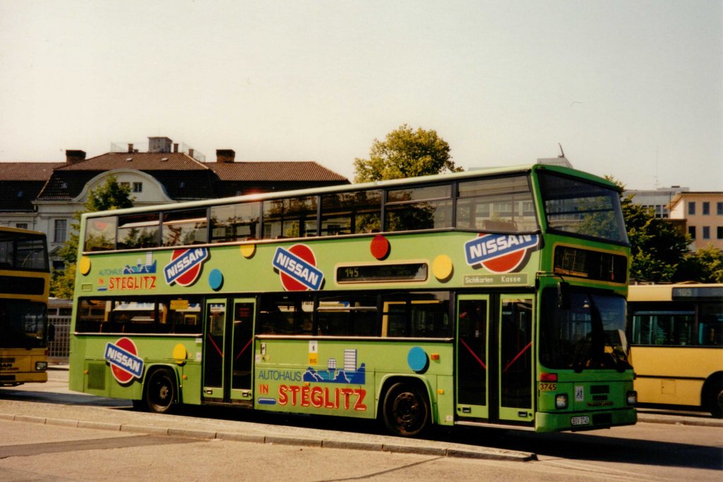 Aus dem Archiv: MAN SD 202  BVG  B-V 3745, September 1996 Berlin