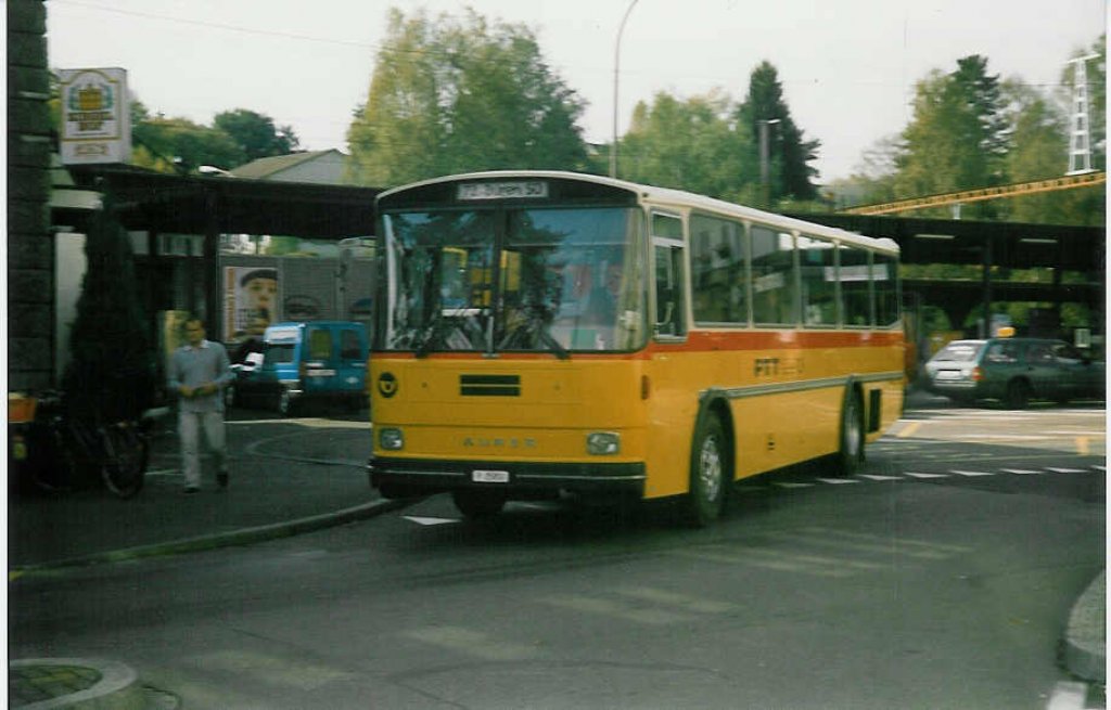 Aus dem Archiv: PTT Regie P 25'850 Saurer/Hess RH am 8. Oktober 1997 Liestal, Bahnhof