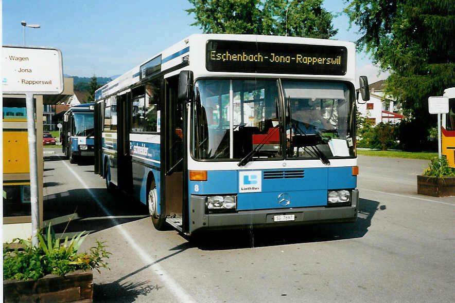 Aus dem Archiv: Schneider, Ermenswil Nr. 8/SG 7697 Mercedes O 405 am 19. Juli 1999 Eschenbach, Dorftreff