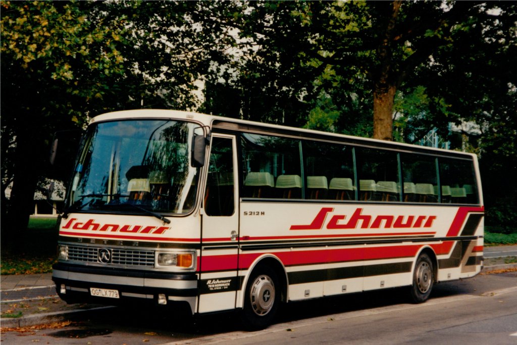 Aus dem Archiv: Setra S 212 H  Schnurr , Okober 1995 Heidelberg