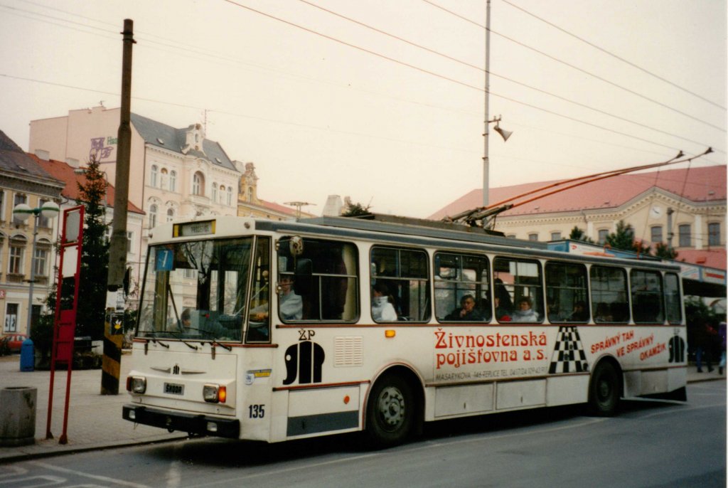 Aus dem Archiv: Skoda O-Bus Stadtverkehr Teplice/Tschechien, März 1996