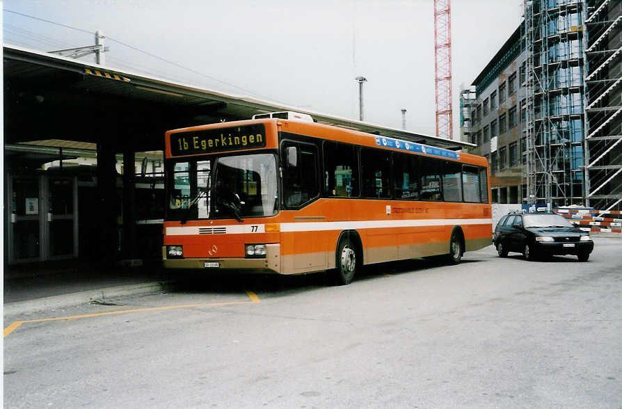 Aus dem Archiv: SOO Olten Nr. 77/SO 21'105 Mercedes/Hess O 405 am 28. August 1999 Olten, Bahnhof