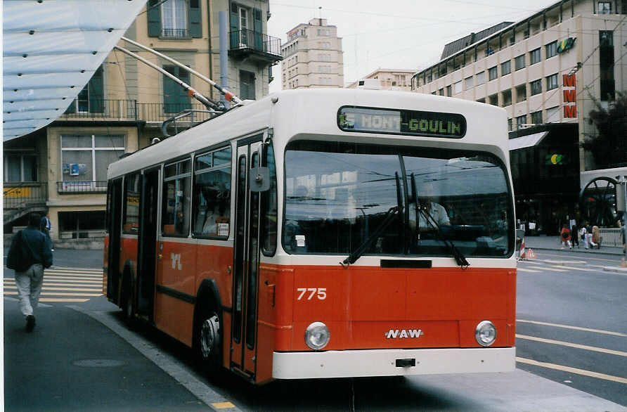 Aus dem Archiv: TL Lausanne - Nr. 775 - NAW/Lauber Trolleybus am 22. August 1998 in Lausanne, Chauderon