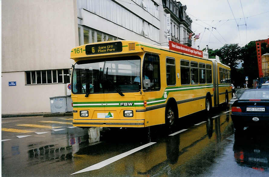 Aus dem Archiv: TN Neuchtel Nr. 161 FBW/Hess Gelenktrolleybus am 6. Juli 1999 Neuchtel, Bahnhof