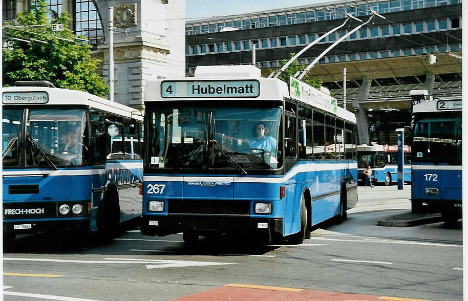 Aus dem Archiv: VBL Luzern Nr. 267 NAW/R&J-Hess Trolleybus am 26. Juli 1999 Luzern, Bahnhof