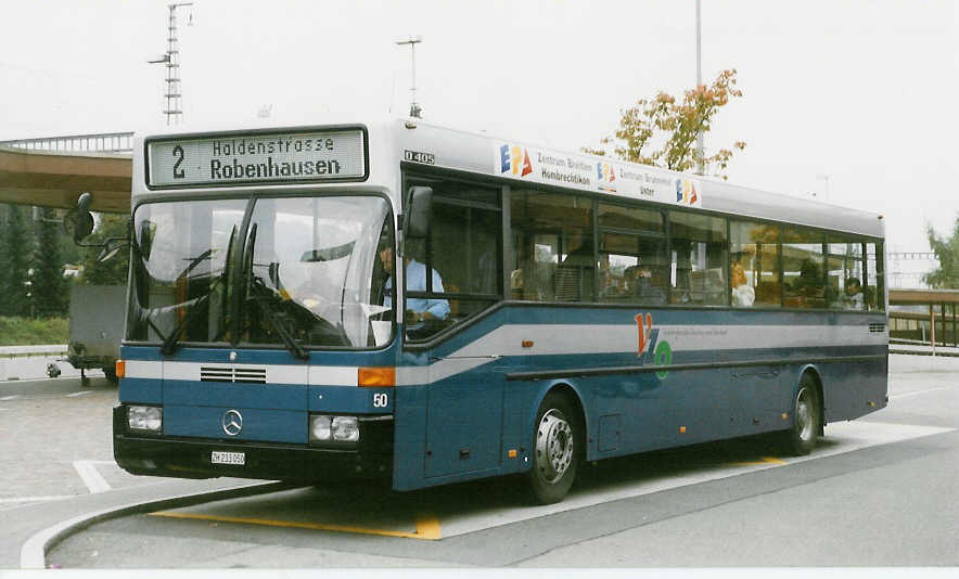 Aus dem Archiv: VZO Grningen - Nr. 50/ZH 233'050 - Mercedes O 405 am 3. Oktober 1998 beim Bahnhof Wetzikon