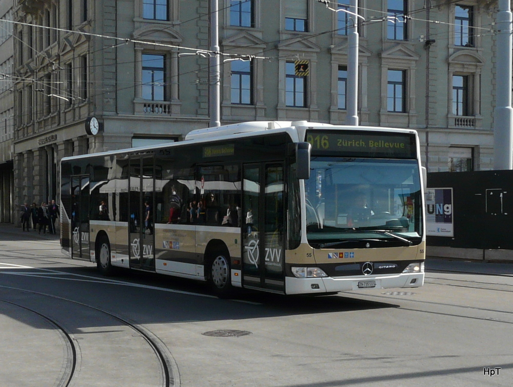 AZZK - Mercedes Citaro Nr.55  ZH 735555 unterwegs in Zrich am 01.04.2011