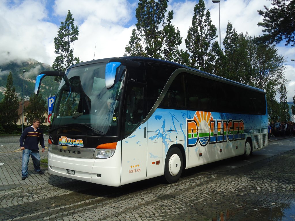 Bahnersatz zwischen Flelen und Gschenen: Bolliger, Unterschchen - UR 9333 - Setra am 11. Juni 2012 beim Bahnhof Flelen