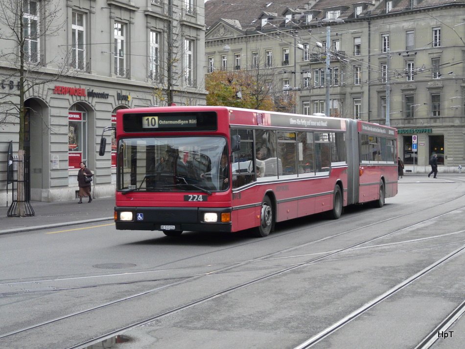 Bern mobil - MAN Bus Nr.224  BE 513224 unterwegs auf der Linie 10 in Bern am 13.11.2009