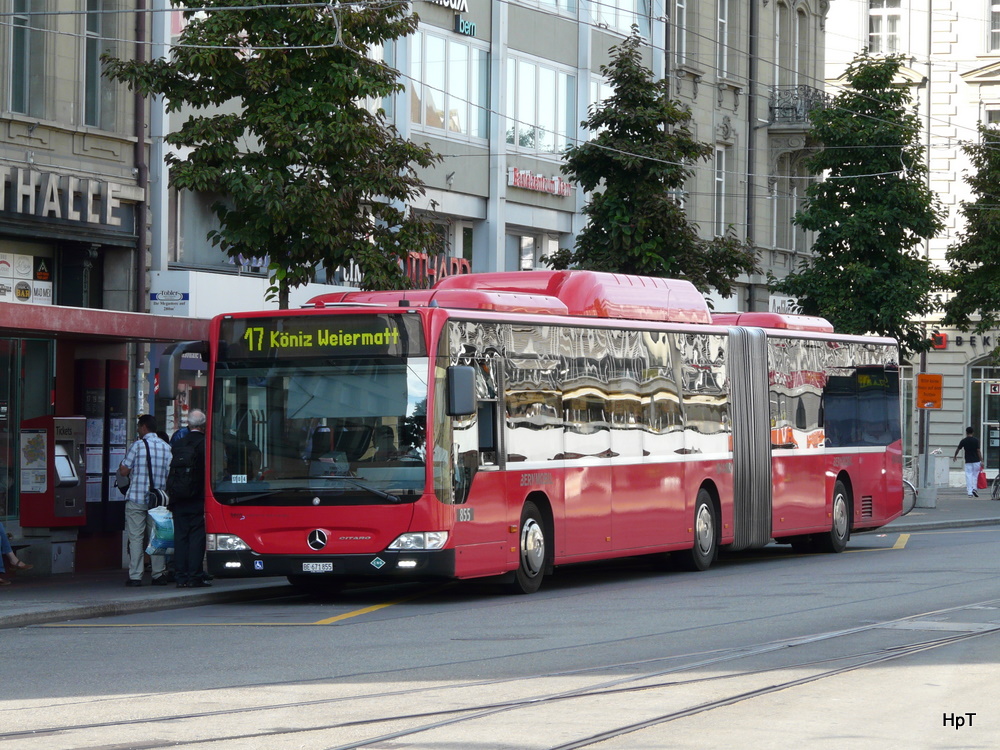 Bern mobil - Mercedes Citaro  Nr.855  BE  671855 unterwegs auf der Linie 17 in der Stadt Bern am 11.09.2011
