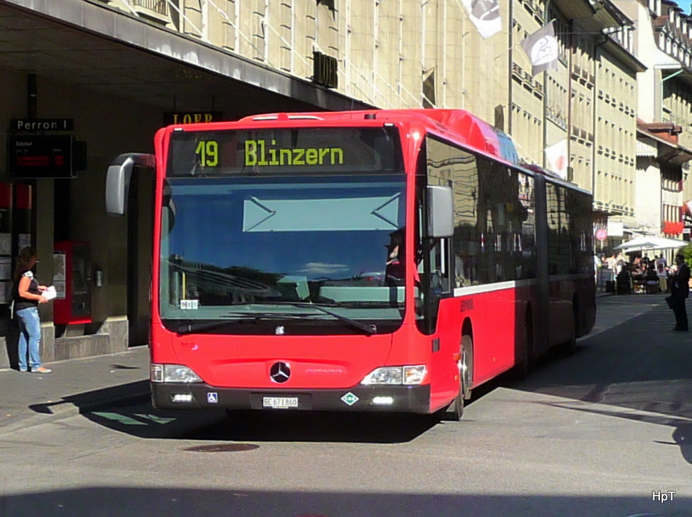 Bern mobil - Mercedes Citaro  Nr.860  BE  671860 unterwegs auf der Linie 19 in der Stadt Bern am 09.09.2011
