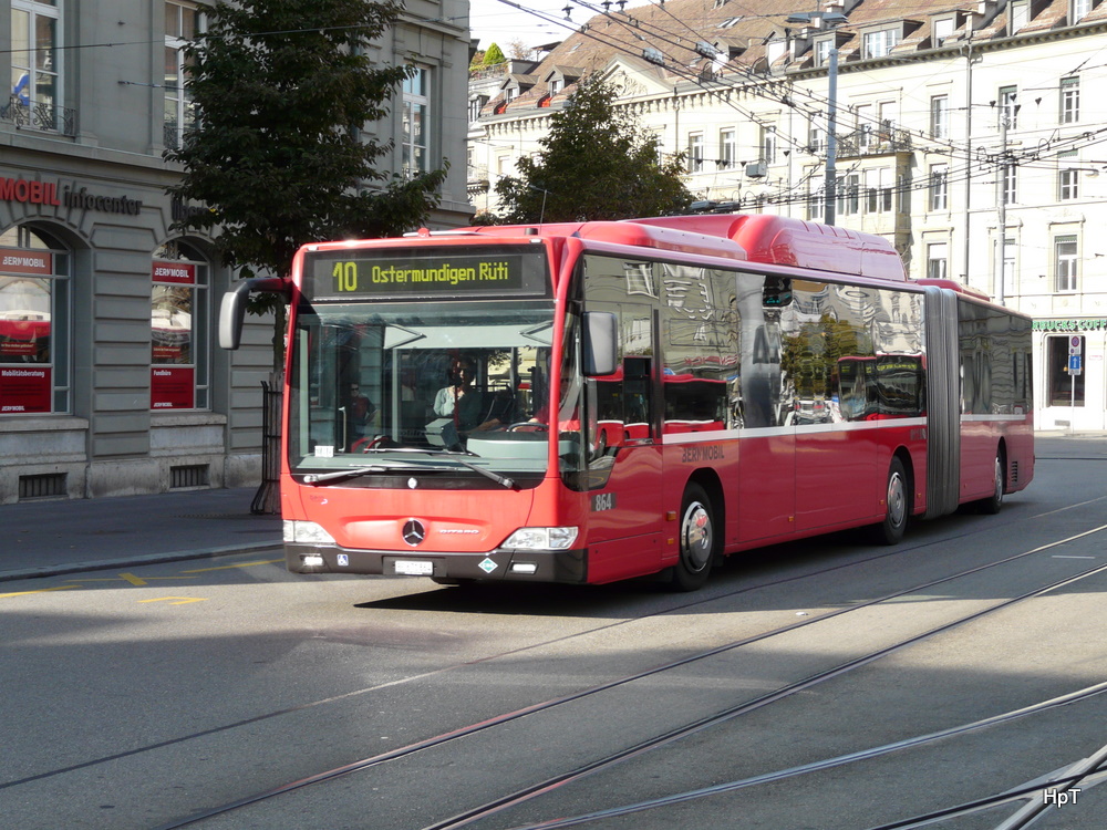 Bern mobil - Mercedes Citaro Nr.864  BE 671864 unterwegs auf der Linie 10 in Bern am 11.09.2011