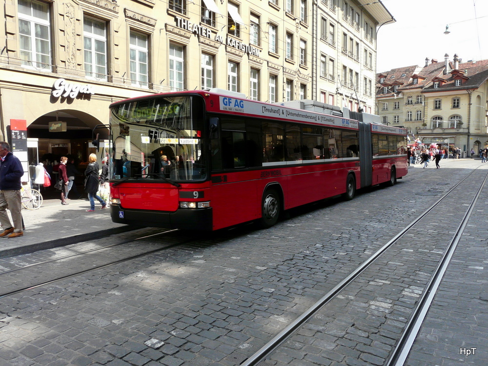 Bern mobil - NAW Swisstrolley Nr.09 unterwegs auf der Linie 12 in der Stadt Bern am 14.04.2011