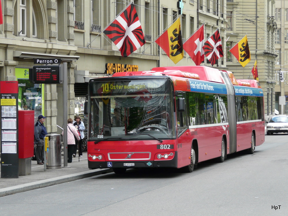Bern mobil - Volvo 7700  Nr.802  BE 612802 unterwegs auf der Linie 10 am 12.05.2010