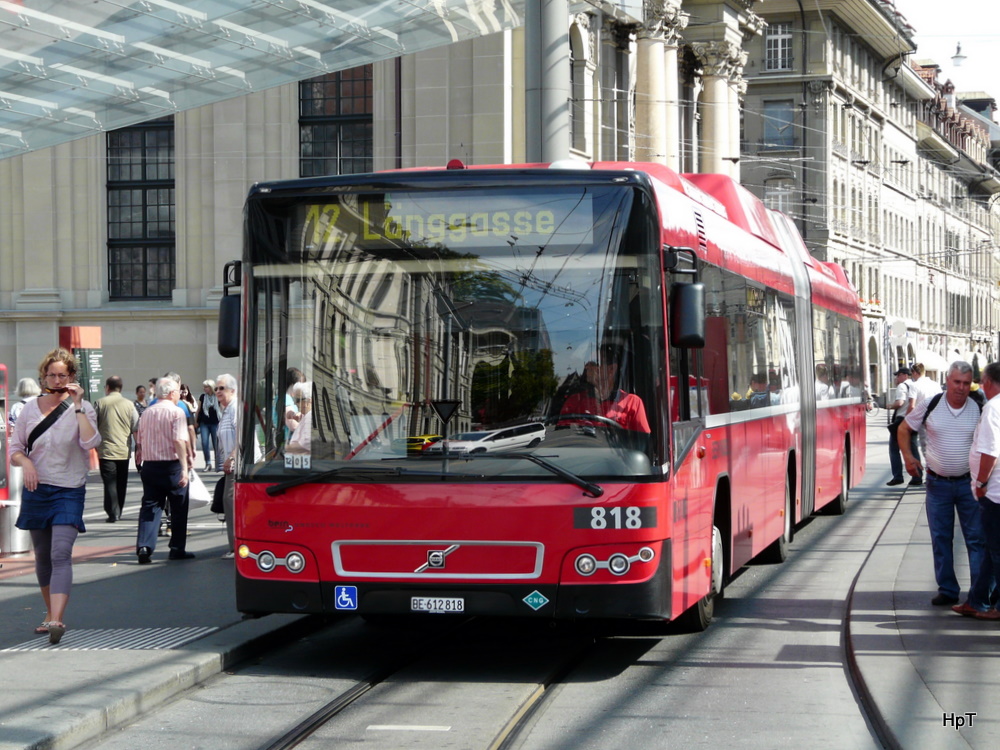 Bern mobil - Volvo 7700  Nr.818  BE  612818 unterwegs auf der Linie 12 in der Stadt Bern am 11.09.2011