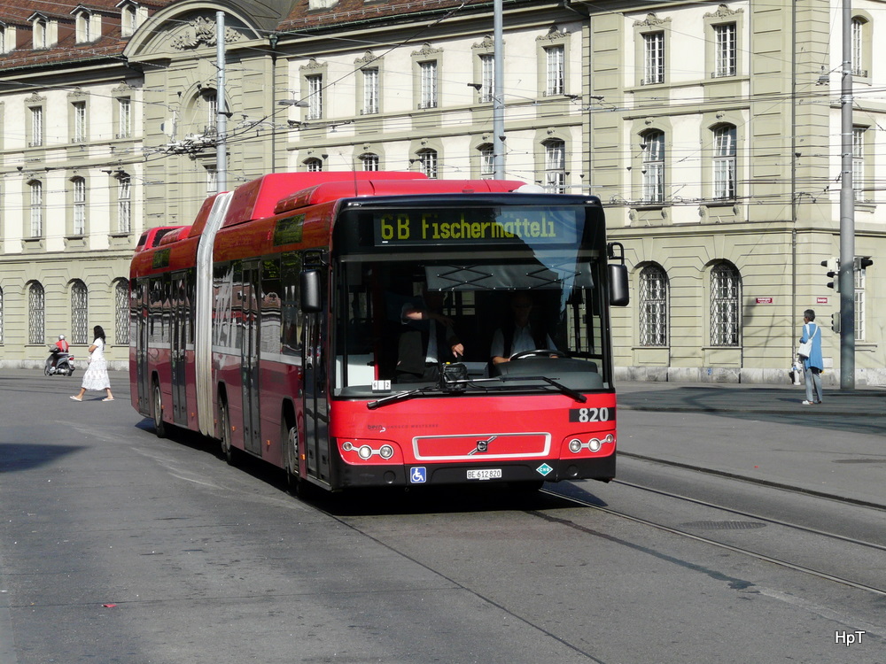 Bern mobil - Volvo 7700  Nr.820  BE  612820 unterwegs auf der Linie 6 B in der Stadt Bern am 11.09.2011