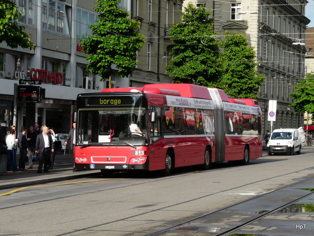 Bern Mobil - Volvo 7700  Nr.813  BE  612813 unterwegs in Bern auf Dienstfahrt in die Garage am 25.06.2013