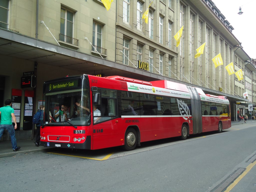 Bernmobil, Bern - Nr. 817/BE 612'817 - Volvo am 14. Juli 2011 beim Bahnhof Bern