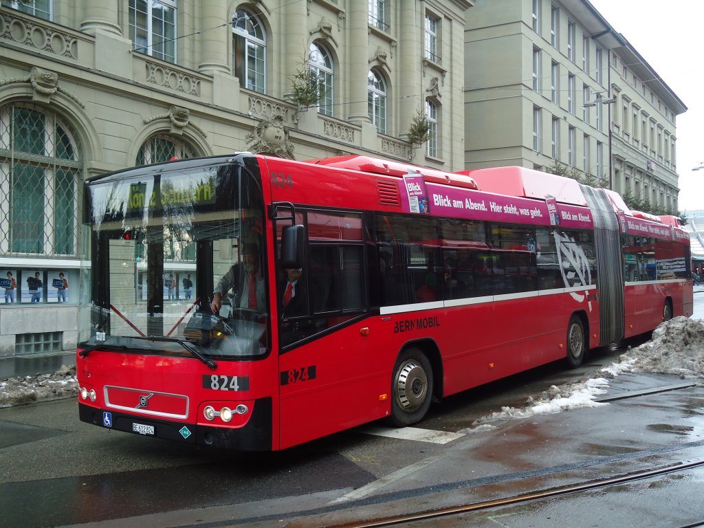 Bernmobil, Bern Nr. 824/BE 612'824 Volvo am 7. Dezember 2010 Bern, Bahnhof