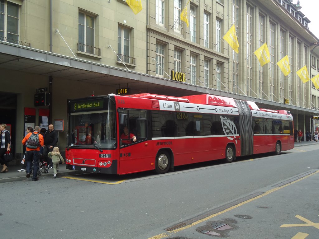 Bernmobil, Bern - Nr. 826/BE 612'826 - Volvo am 14. Juli 2011 beim Bahnhof Bern