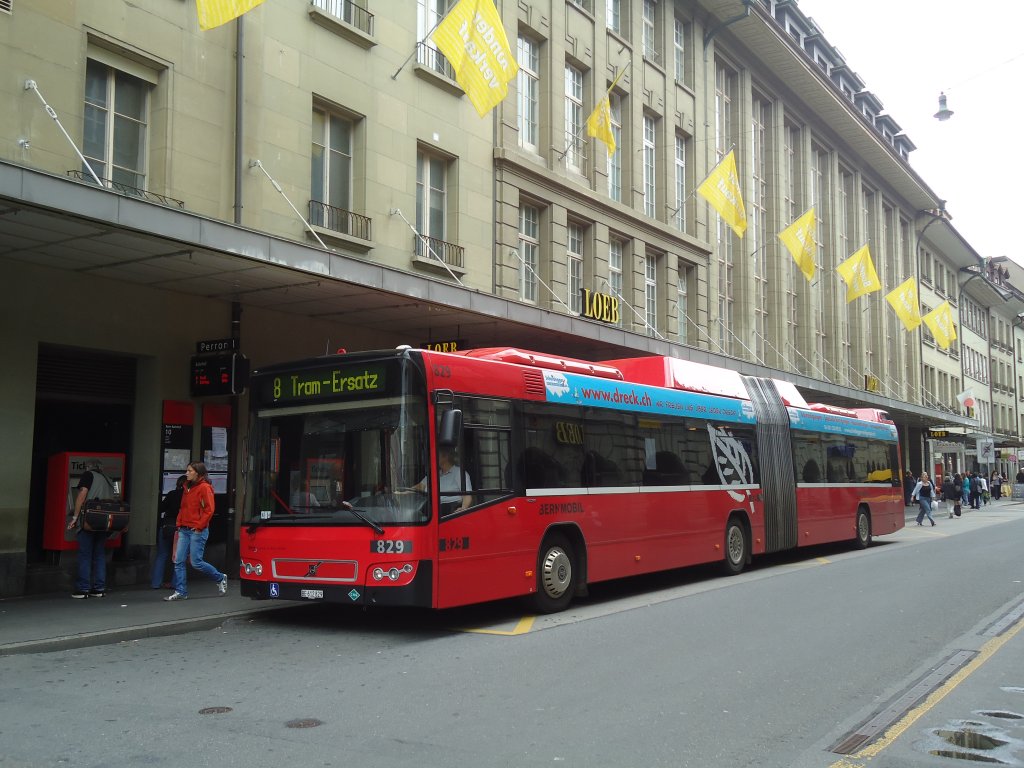 Bernmobil, Bern - Nr. 829/BE 612'829 - Volvo am 14. Juli 2011 beim Bahnhof Bern